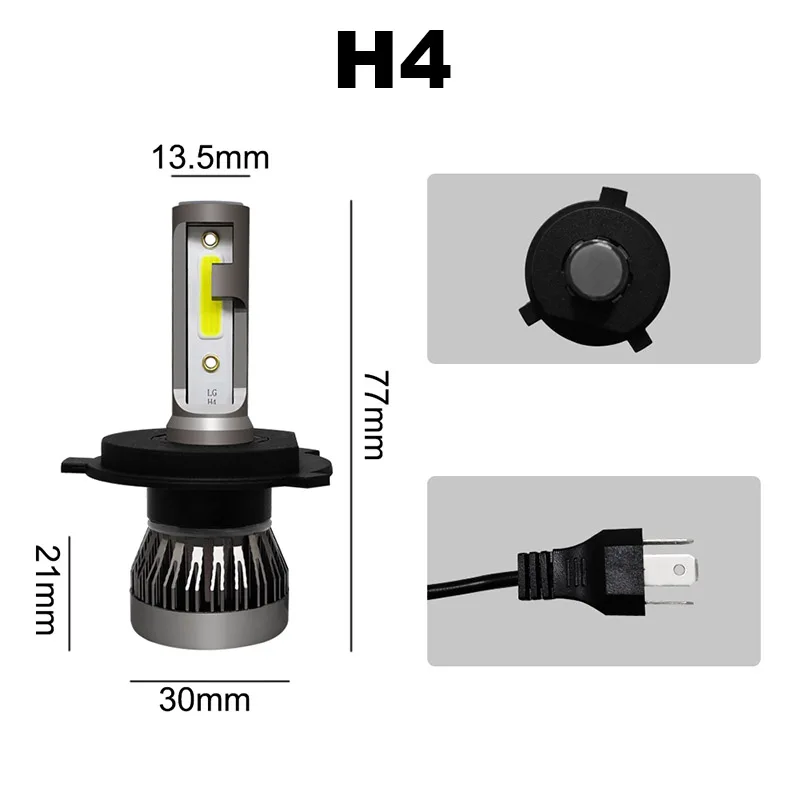 TF30 2 шт./лот автомобильный светильник H4 H7 H1 H11 H9 H8 HB3 9005 HB4 9006 HB2 9003 HB1 9004 12 V/24 V светодиодный головной светильник автомобильных ламп