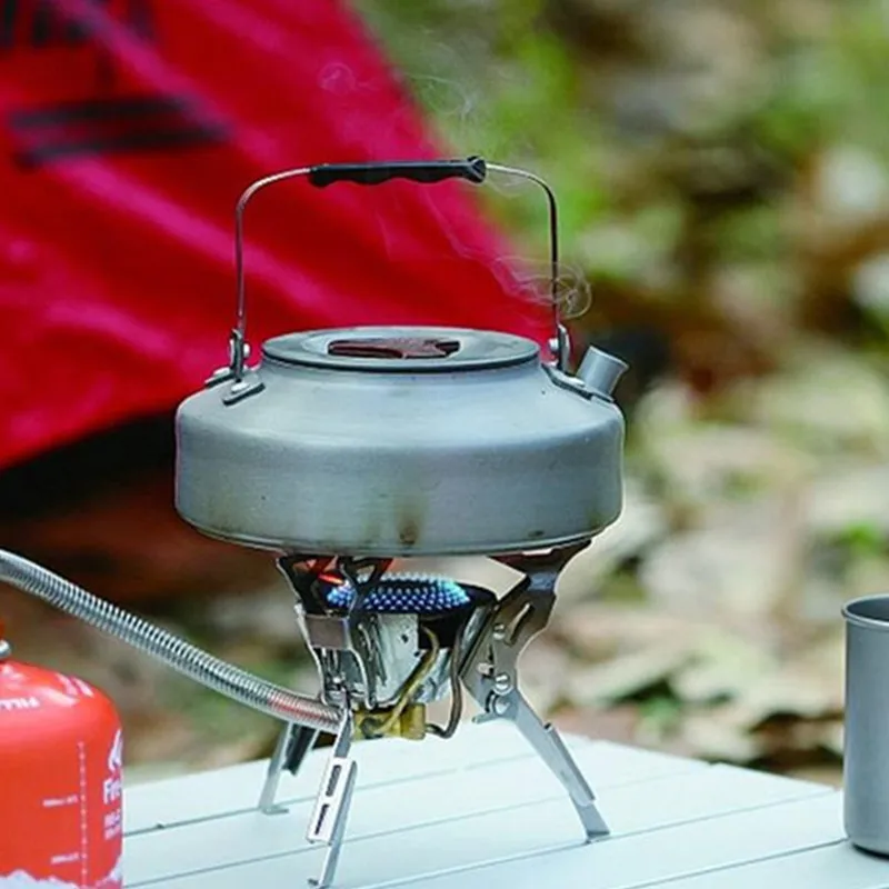 1.1L senderismo hervidor de agua ultraligero aleación estufas al aire libre tetera cafetera jarra hervidor Camping Picnic vajilla al aire libre