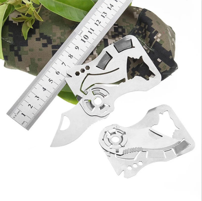 Outdoor Wallet Card Knife Portable Pocket ALL-in-One Tools Creative Wolf Head Multi-Function Stainless Steel Tool / 500pcs | Спорт и