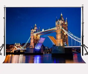 

150x220cm London City Night View Backdrop London Bridge Photography Background Outdoor Shooting Props