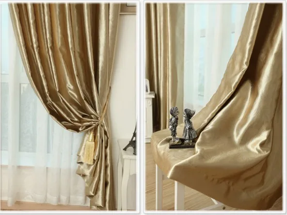 Золотые занавески с крючками на окно для гостиной, роскошные занавески, современные кухонные занавески с высоким затенением