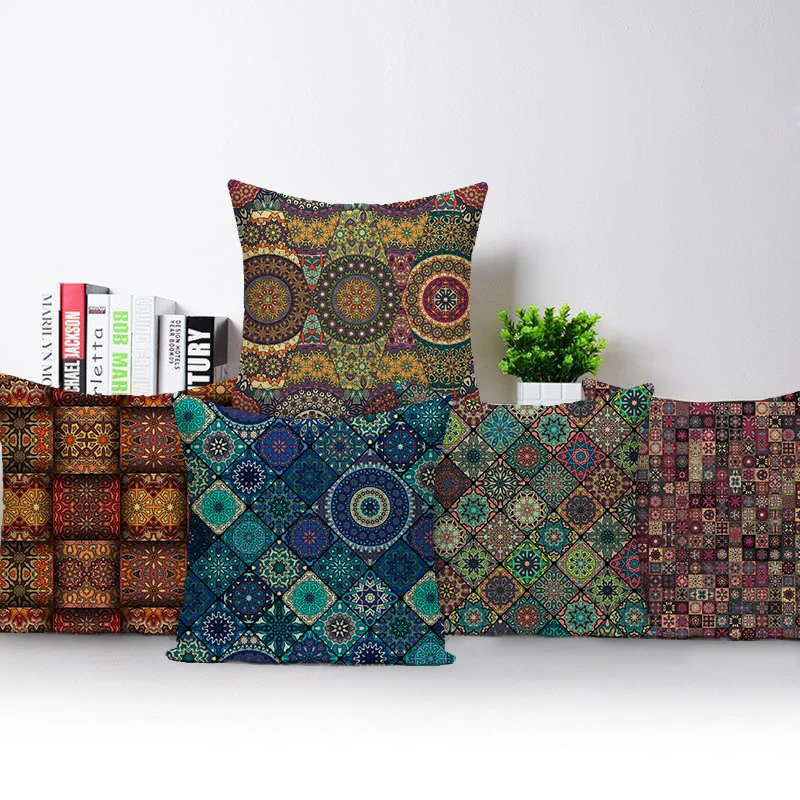 

Cushion cover geometric colorful decorative cushions Hot Sale linen pillow cover cushion cover moroccan decorative cushion