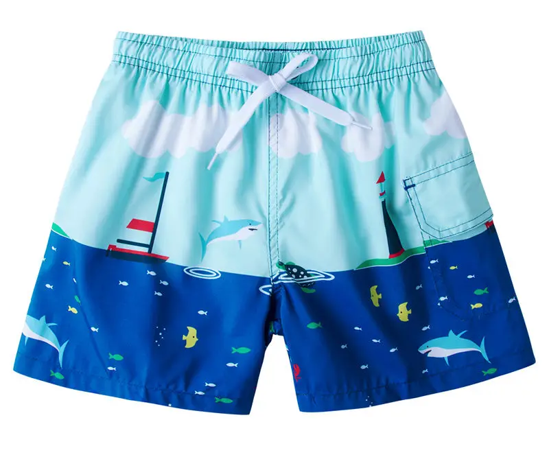 Детские плавательные пляжные шорты для мальчиков короткий чемодан с эластичной резинкой на талии и принтом собаки, акулы, рыбы, 4, 6, От 8 до 10 лет, летние купальные шорты для мальчиков - Цвет: ZLST0009