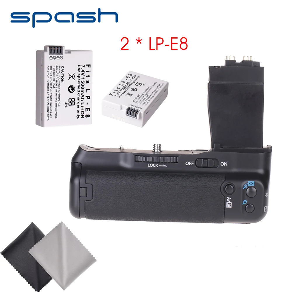 

spash Vertical Battery Grip with 2pcs LP-E8 Batteries for Canon 550D 600D 650D 700D T2i T3i T4i T5i Handgrip Pack Battery Set
