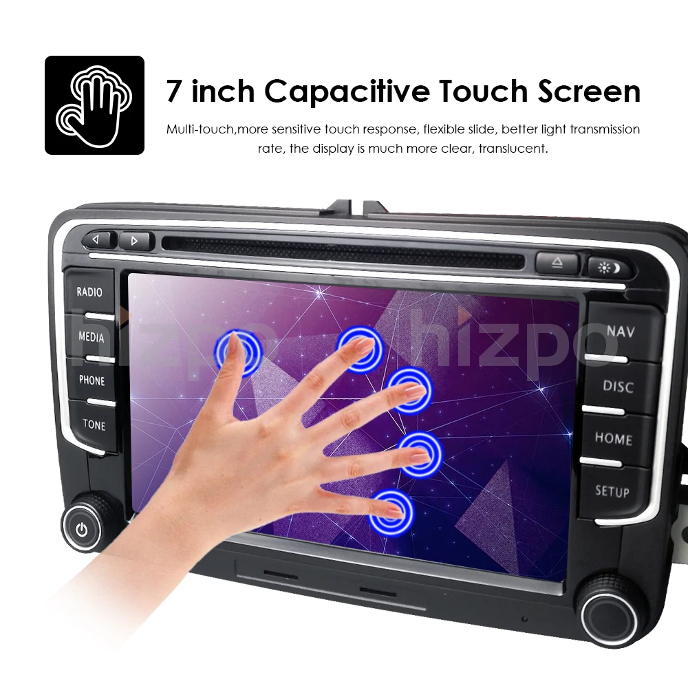 Discount Car DVD player For V W/Volkswagen/Golf/Polo/Tiguan/Passat/b7/b6/SEAT/leon/Skoda/Octavia 7" Radio GPS BT Free camera Mirror link 9