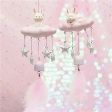 Милый облачный кролик Dream Wind Chime для спальни, подвесное украшение для окна, детская комната, Детские колокольчики, подарки на день рождения