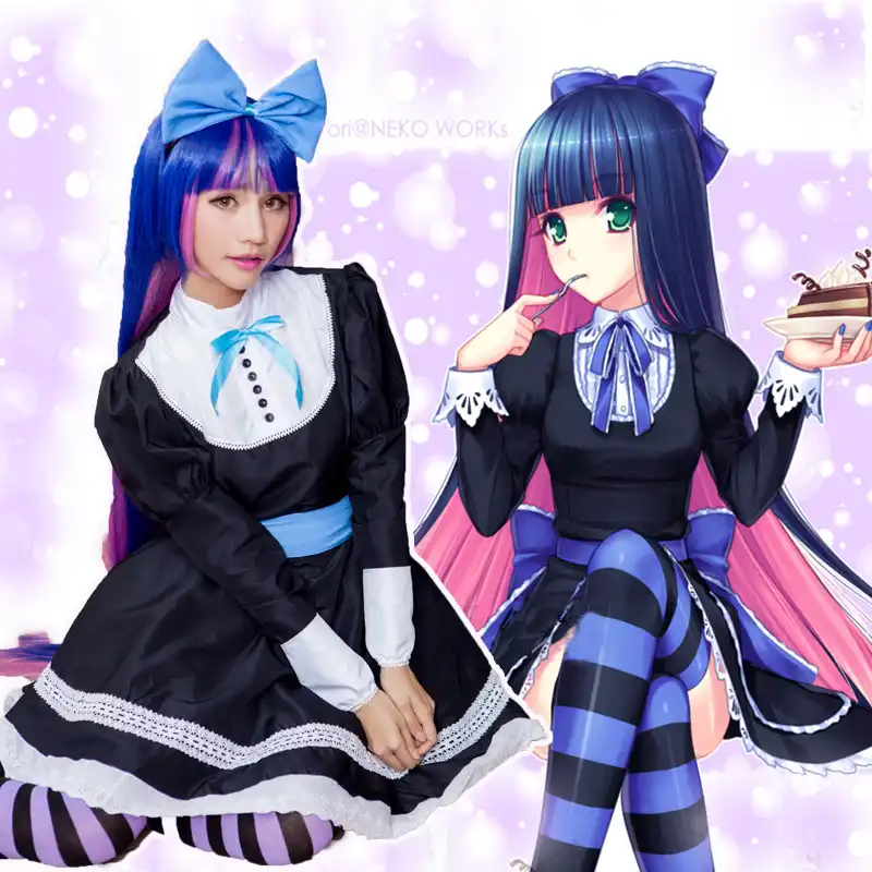 Anime Panty Stocking With Garterbelt Maid Uniform Cosplay Costumes Stocking Anarchy Black Lolita Dress Stocking Anarchy Black Lolita Dresspanty Stocking With Garterbelt Aliexpress