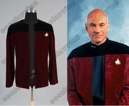 

Movie Star Trek Picard Black Red Velvet Jacket Cosplay Only uniform Costume Halloween Carnival Cosplay Costume