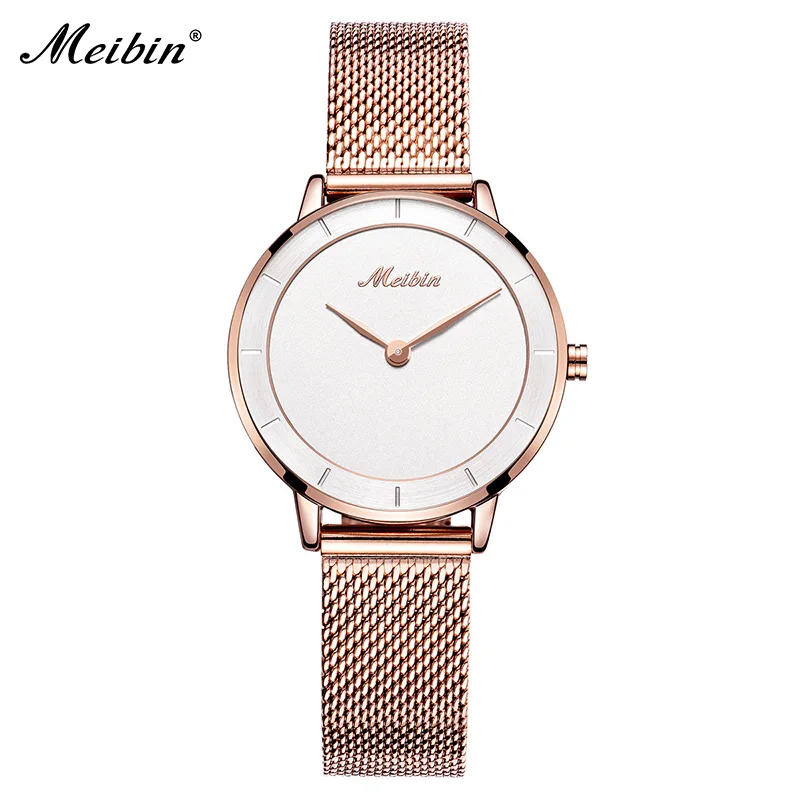 

Luxury Rose Gold Women Watch Fashion Ladies Black Stainless Steel Mesh Strap Quartz Wrist Watches for Women Slim Montre Femme