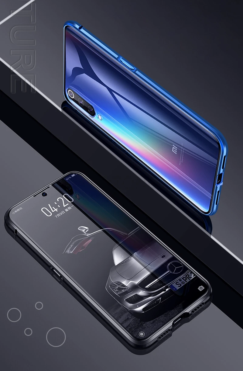 Роскошный 360 полный корпус защитный чехол для Xiaomi mi 9 mi 9 телефон магнитный металлический бампер и Передняя Задняя стеклянная крышка Xiao mi 9 чехол s