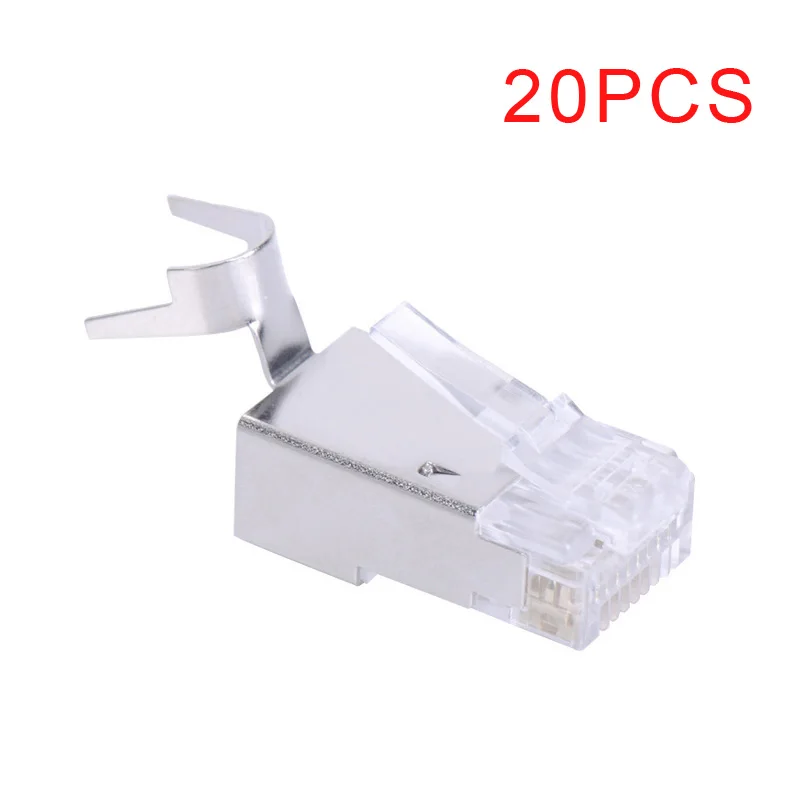 

20pcs Cat7 Crystals Ethernet RJ45 Network Cable Connectors Module Crimps QJY99