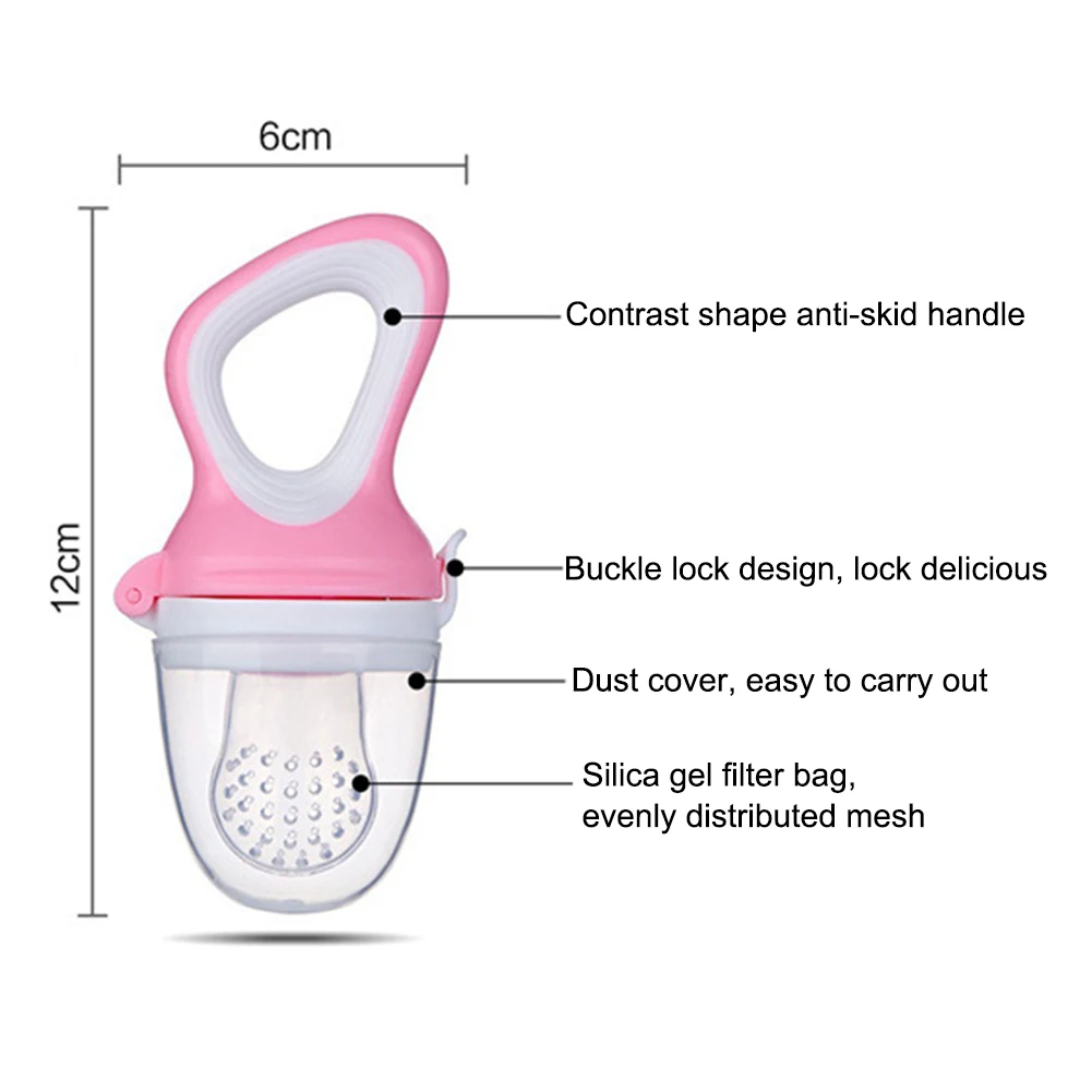 Lovely Safety Feeding Bottles Nipple Baby Silicone Bite Bag Baby Nipple Teat Food Fruit Vegetable Feeder Supplementary Device