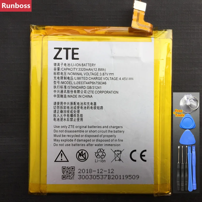 

2019 100% New Original 3320mAh Li3933T44P6h756346 For ZTE Axon 7 Axon 7S A2017 A2017G A2017U A2018 Battery + Tools