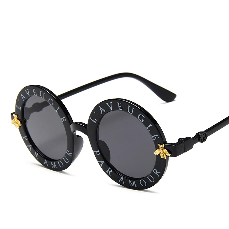 Стимпанк пчела детские солнцезащитные очки мальчики девочки Роскошные винтажные детские солнцезащитные очки Круглый Малыш Детские очки черные девушки oculos gafas