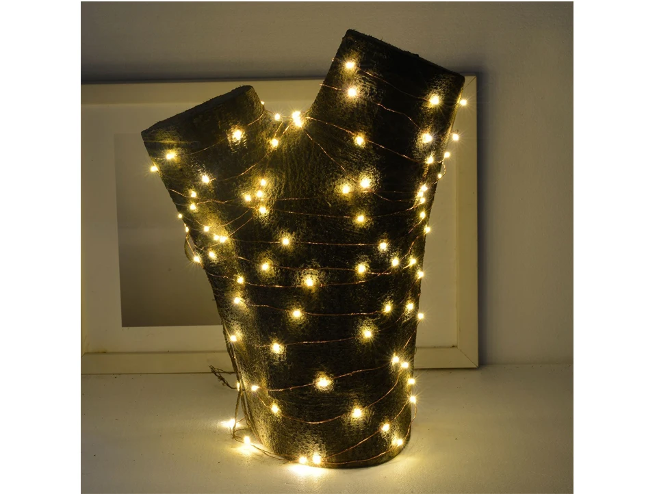 Праздничная гирлянда Звездная медная проволочная гирлянда 10 м 100 светодиодный s светодиодный водонепроницаемый светильник для свадебной вечеринки украшения рождественской елки