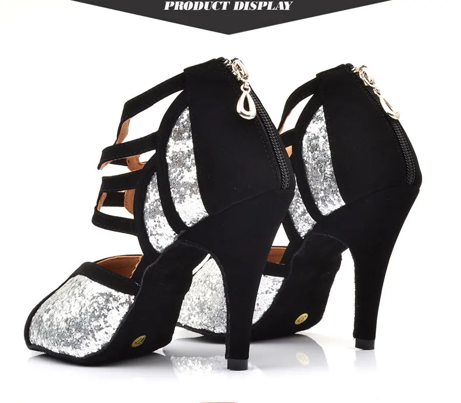 Ladingwu/Римские сапоги; обувь для латинских танцев; кожаная подошва для девочек; US3.5-12; цвет белый, черный; блестящая замшевая обувь для латинских танцев; женская обувь