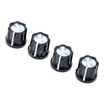 

New High Quality 4 Pcs 6mm Shaft Hole Knob Black For Jazz Bass Replacement.