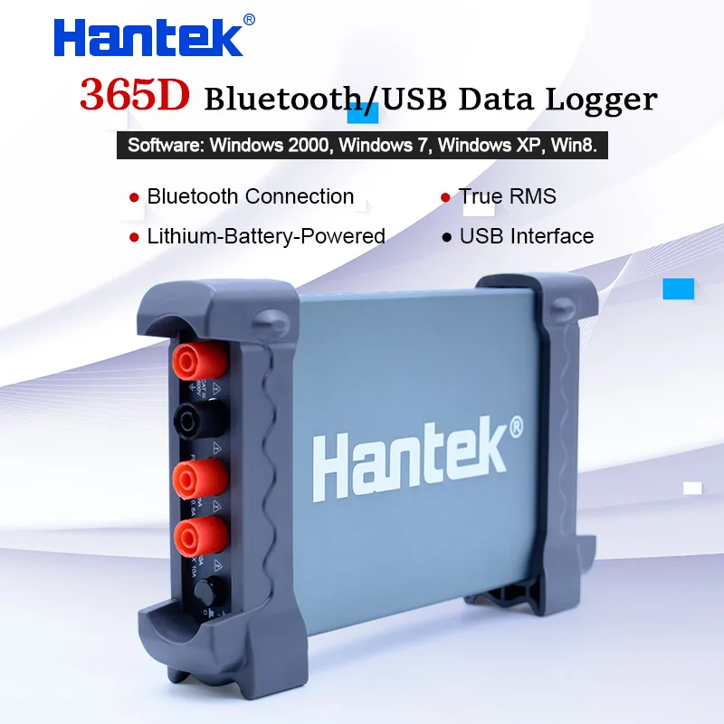 Hantek 365D PC Bluetooth USB Регистратор данных запись истинного RMS напряжения тока Ом крышка. Кривая сборка с литиевой батареей