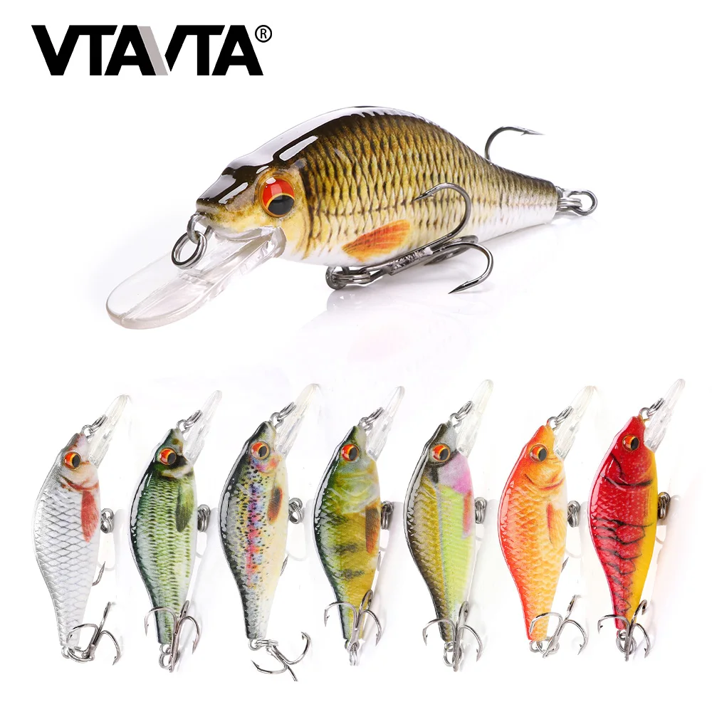 

VTAVTA Lifelike Minnow Wobblers 5cm/7cm Floating Crankbait Blakc Minnow Fishing Lure Pike Wobbler Hard Bait for Fishing Jerkbait