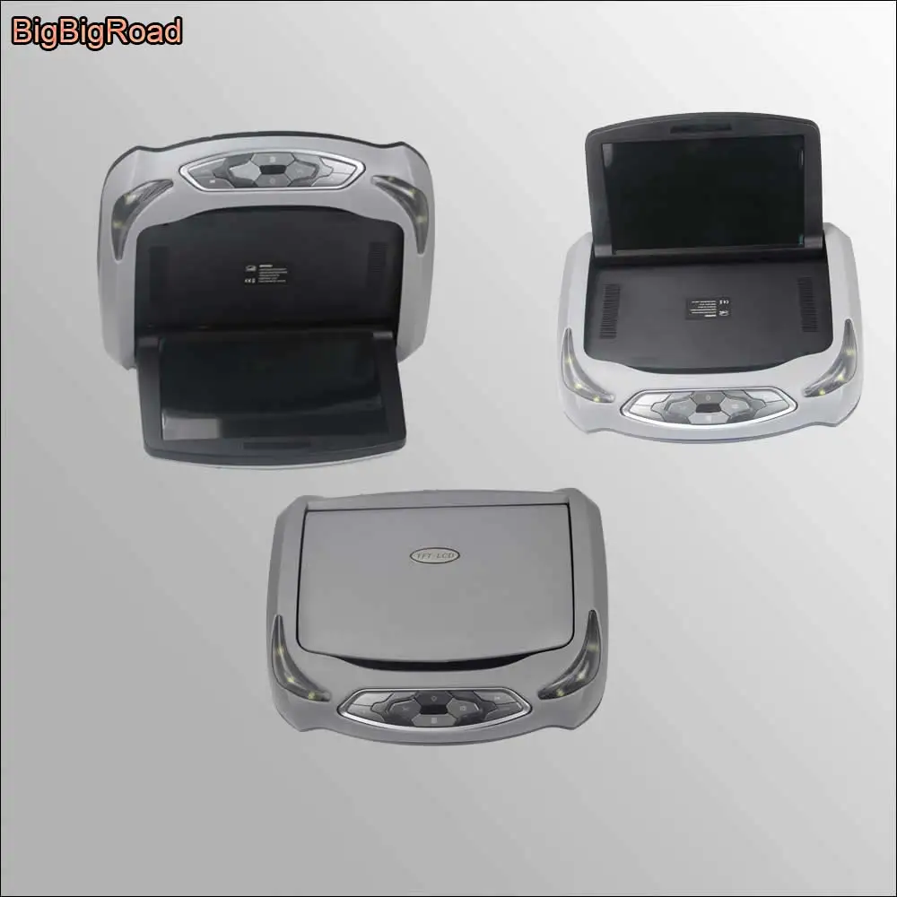 

BigBigRoad Car Roof Mounted in car LED Digital Screen For chevrolet captiva Support HDMI USB FM TV Game IR Remote Flip Down DVD