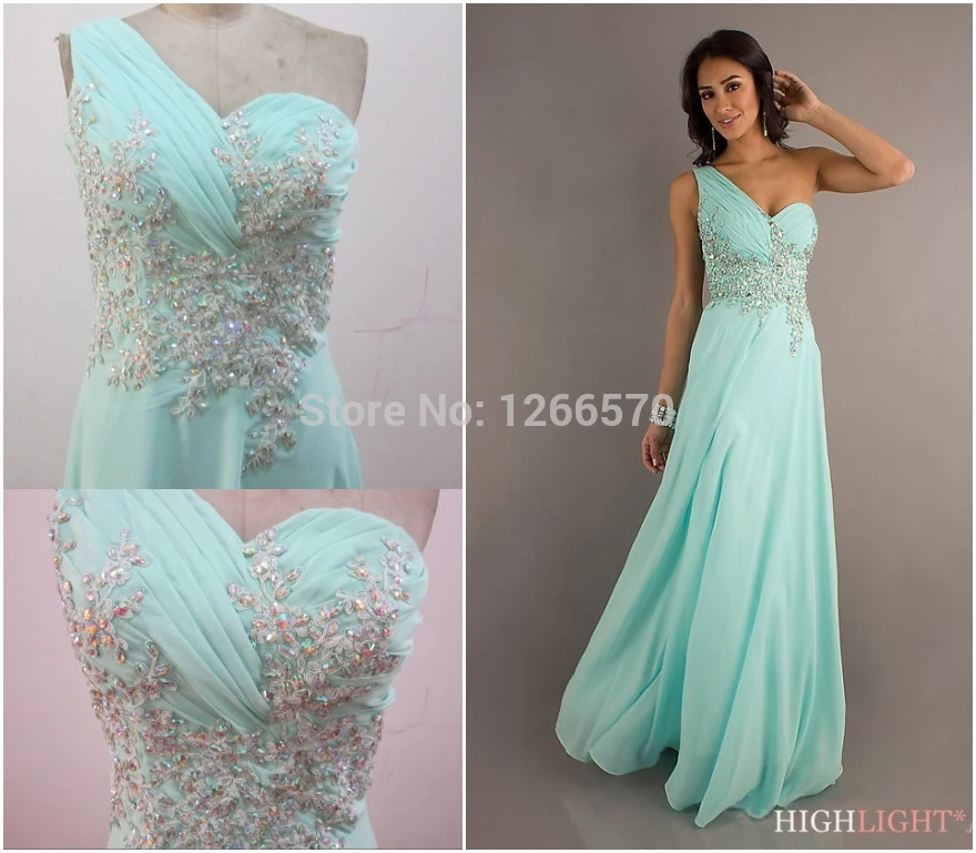 

Charming 2014 New Mint Green Crystal Sheer Back Lace Applique Chiffon Formal Evening Dress Prom Evening Gown Cheap QW030