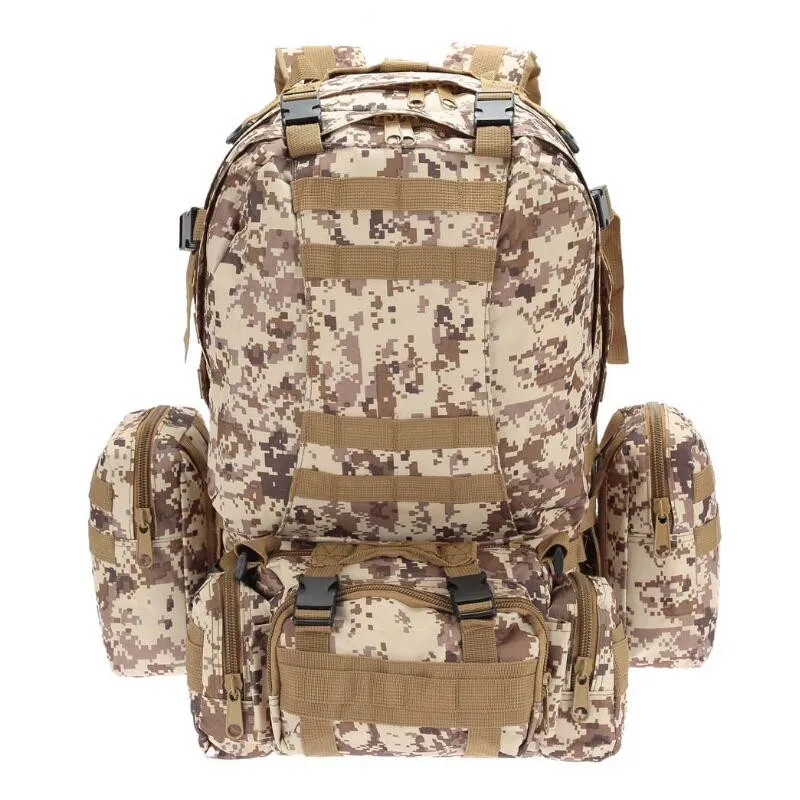 50L العسكرية التكتيكية على ظهره سعة كبيرة المشي التخييم حقيبة بنقوش عسكرية في الهواء الطلق كيس التسلق حقيبة السفر