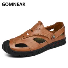 GOMNEAR мужские летние удобные сандалии; обувь для прогулок на пляже; дышащие ботинки; мужские Нескользящие быстросохнущие кроссовки