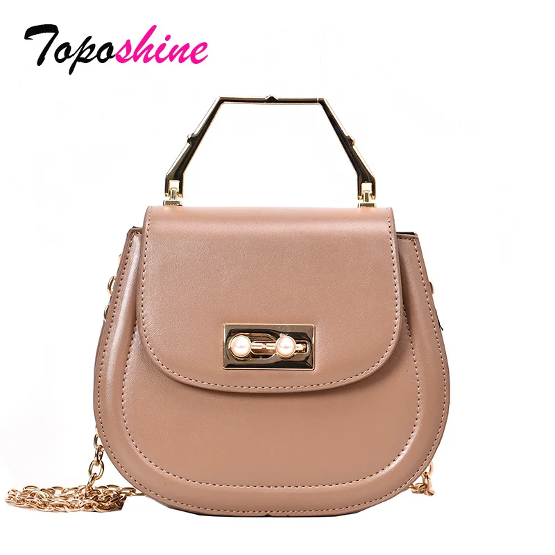 

Toposhine Fashion Pearl Lock Lock Ladies Handbag New High Quality Casual Wild Shoulder Messenger Bag