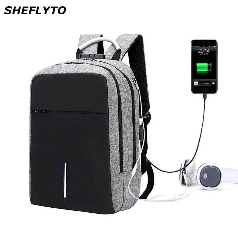 

USB Charging Waterproof Oxford Men Laptop Backpacks School Bags Boy Anti Theft Larger Women School Backpacks Business Travel Bag