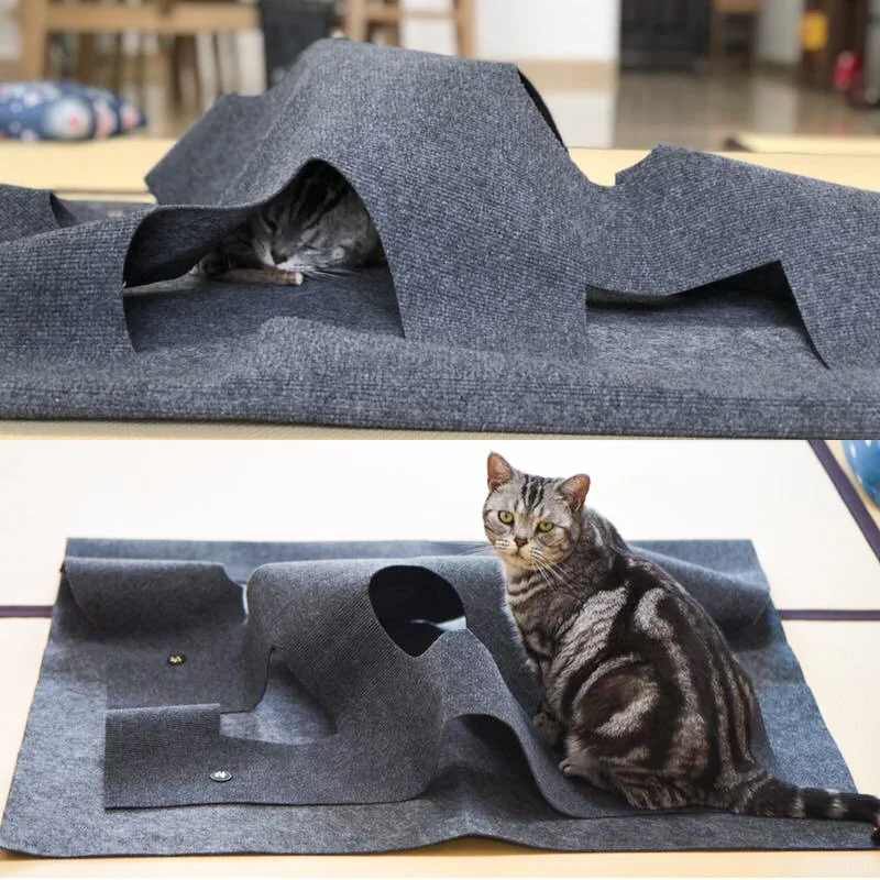 

Cat Playing Mat Holes Toy Kittens Squirrel Rabbit Interactive Tunnel Biting Ground Mat New Design Fun Cats Toy Pet Accessaries