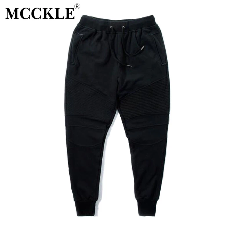 Брюки MCCKLE для бега Осенние гофрированные повседневные Хлопковые Штаны шаровары