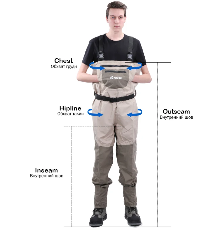 NEYGU водонепроницаемые и вентилируемые сапоги на груди и войлочной подошве для водных видов спорта, взрослые рыбацкие сапоги для посадки