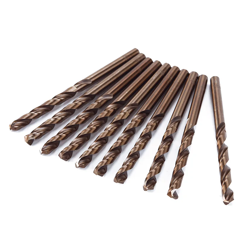 High Quality 10Pcs/set Cobalt Drill Bit HSS Steel Titanium Straight Shank Twist Hand 5mm #91697 | Инструменты