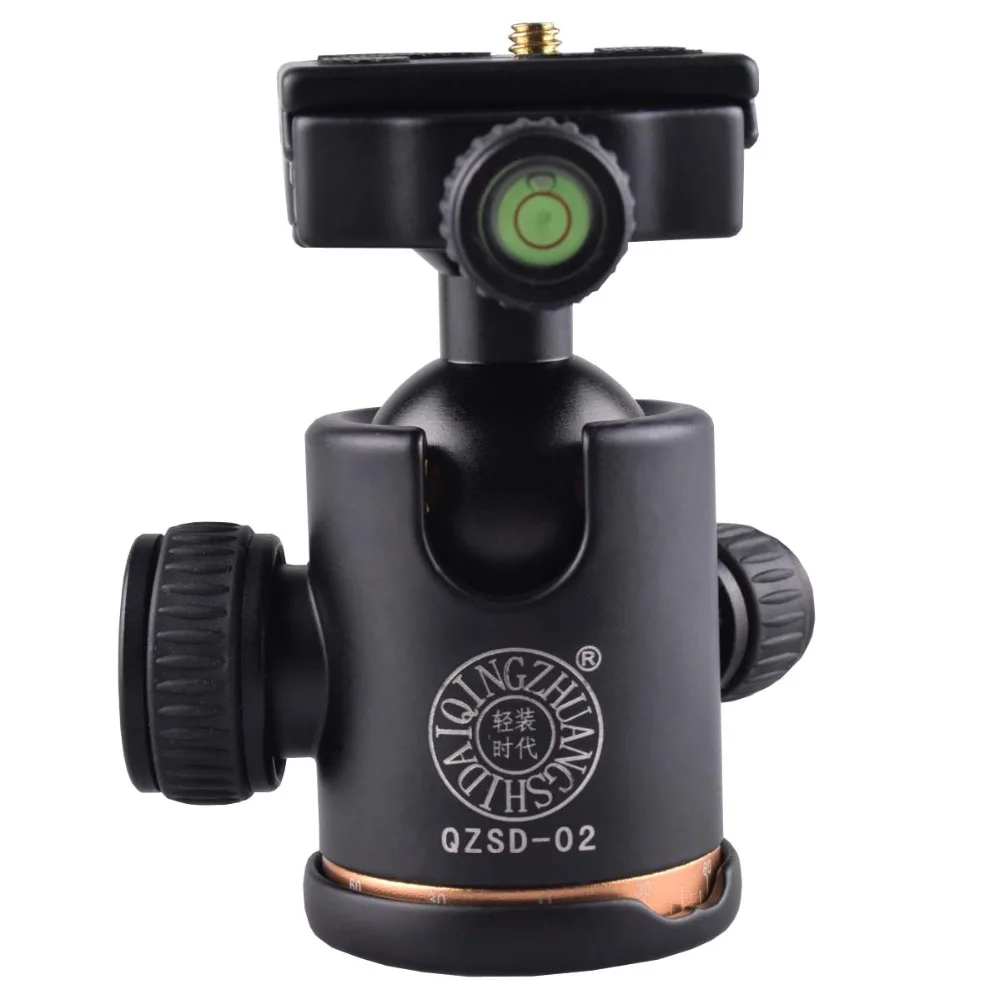 QZSD 02 Aluminum Tripod Ball Head Ballhead + Quick Release Plate for