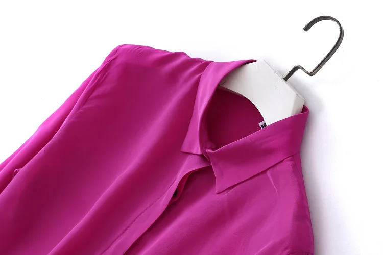 Женское Летнее шелковое платье винтажное розовое платье из натурального шелка элегантное платье повседневное праздничное длинное платье-рубашка из натурального шелка