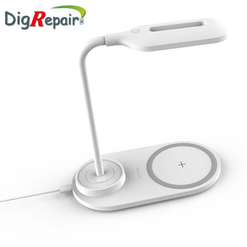 

3 In 1 Fast QI Wireless Charger station Night Lamp for IPhone 8 Plus Xs Max Xr Samsung S10 9 Light Mobile Phone Charger Charging