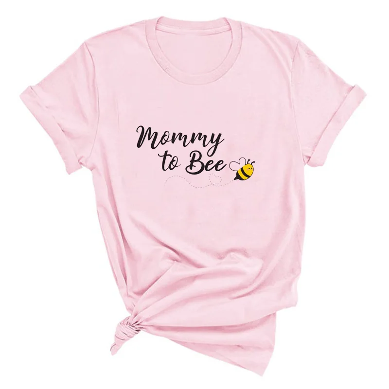 

Mommy To Bee Tshirt Pregnancy Announcement Matching Mom To Be T Shirt Women Casual Funny Tumblr Mama Aesthetic Clothes
