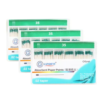 

3 Packs(600 Pcs) Dental Materials Strong Absorption Pure Cotton Fiber Absorbent Paper Points #35 Dentist Products