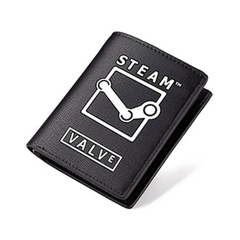 

MeanCat Steam PC Game PU Leather Wallet ACG Value Black Short and Long Wallet with Interior Pockets