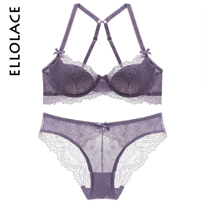Buy Ellolace Sexy Bra Set Push Up Bras Thin Cup Lingerie Women Brasserie Lace