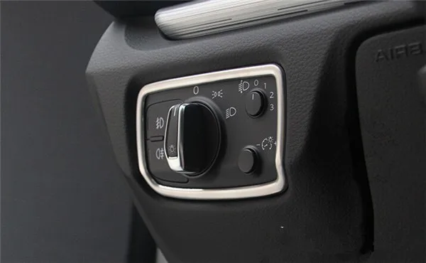 Car headlight buttons panel decorative cover trim interior stainless steel strip 3D sticker for Audi A3 (9)