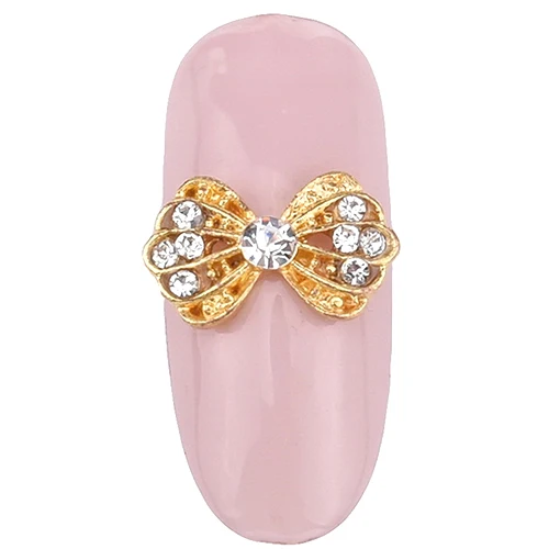 10 серебристого цвета элегантный банк с кристаллами золотые металлические украшения для ногтей 3d банты для ногтей Y65~ 72 - Цвет: Y67