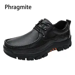 Phragmites slip-on и на шнуровке два стиля черный отец зимняя обувь Мужская Уличная обувь из кожи клинья платье