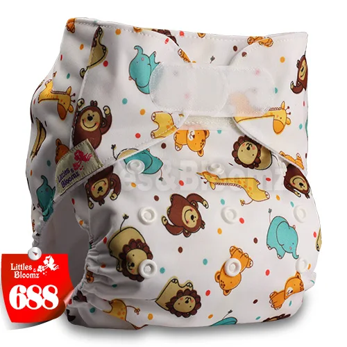 [Littles&Bloomz] Детские Моющиеся Многоразовые, настоящая стандартная ткань, застежка-липучка, карман для подгузников, пеленки, обертывание, подходит для рождения в горшке - Цвет: 688