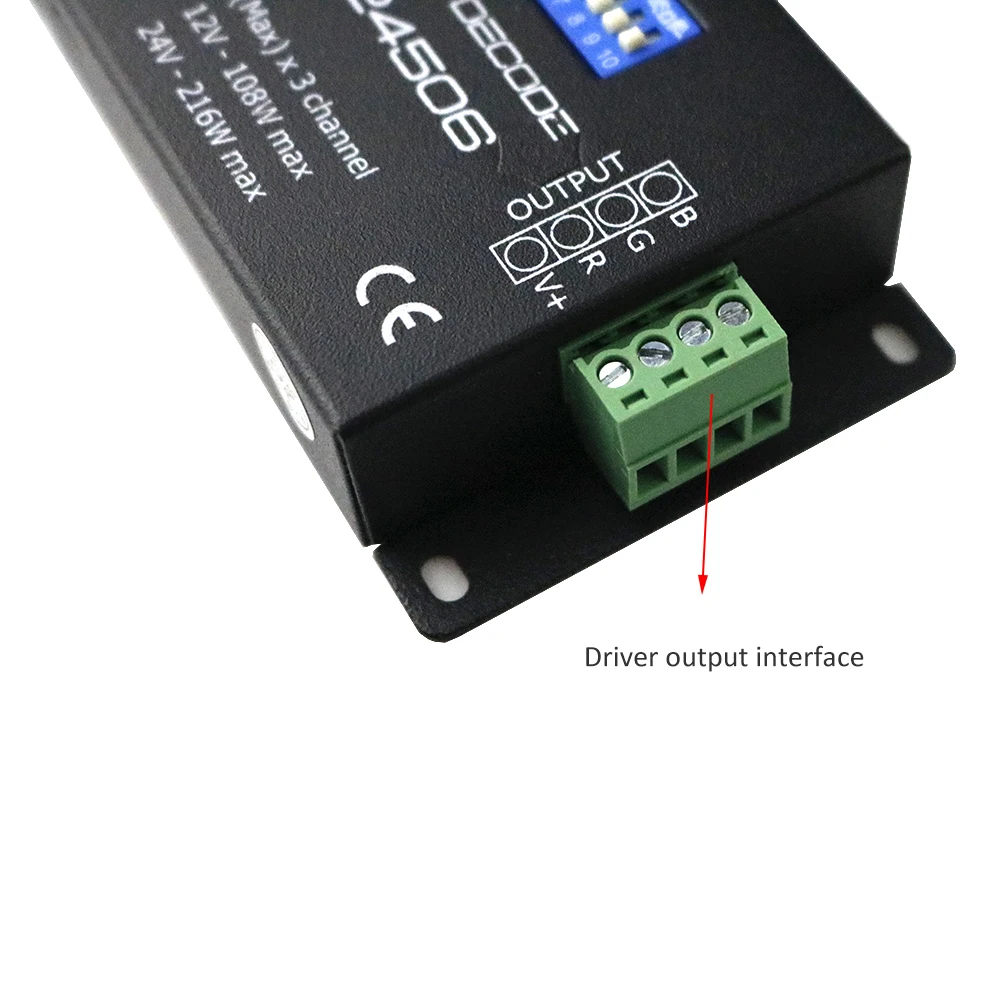Драйвер декодера DMX 12 В постоянного тока 24 PX24506 контроллер усилителя RGB 3*3A для