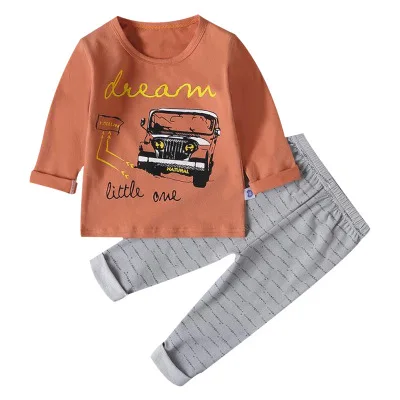 Vidmid Детские рубашки для мальчиков одежда комплект детского нижнего белья из хлопка для маленьких мальчиков, Детский принт машинок и динозавра пижамы домашние наборы футболки 4049