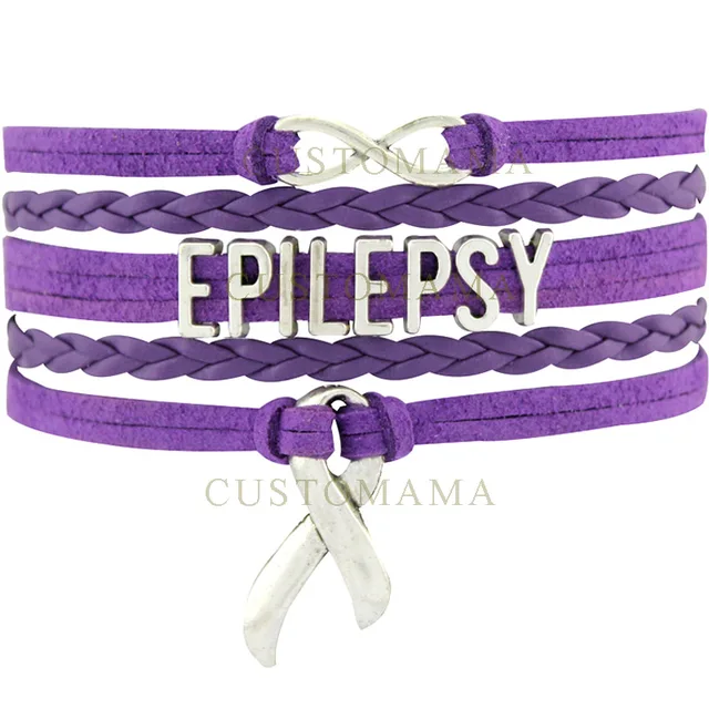 Custom Infinity Love Erfly Epilepsy Awareness Hope Ribbon Charm Custom Infinity Love Erfly Epilepsy Awareness Hope Ribbon Charm Bracelets For Women Wristband Purple Wrap