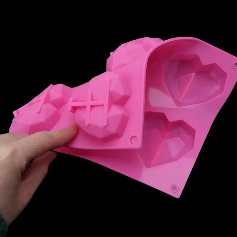 3D Diamond Love Сердце Силиконовая форма формы для выпечки губка торты шифон мусс ювелирных изделий