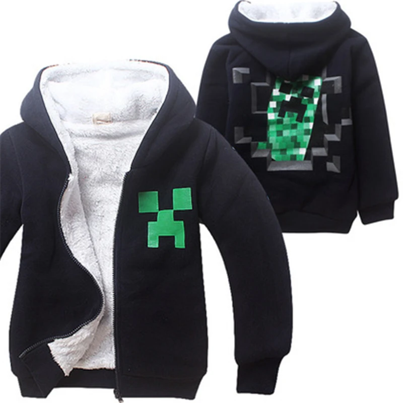 Autumn and winter Fashion Minecraft Hoodies Coats Kid Boy Girl Wool
