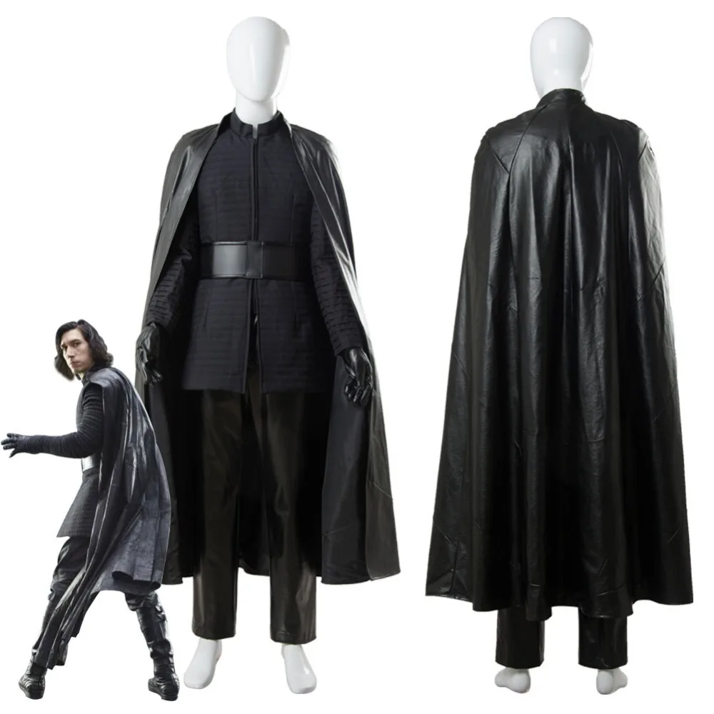 Взрослый костюм Звездных Войн 8 VIII Kylo Ren Косплей Костюм Полный комплект плащ для
